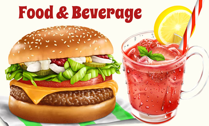 make an awesome food and beverage illustration for you