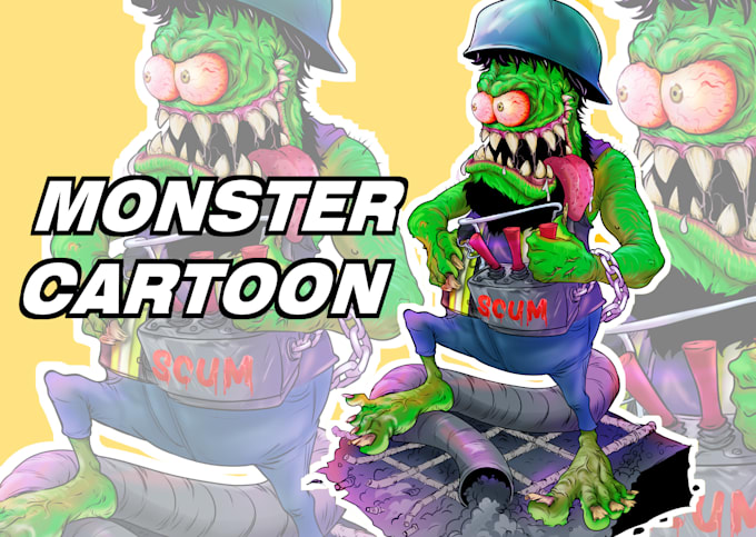draw a monster cartoon art