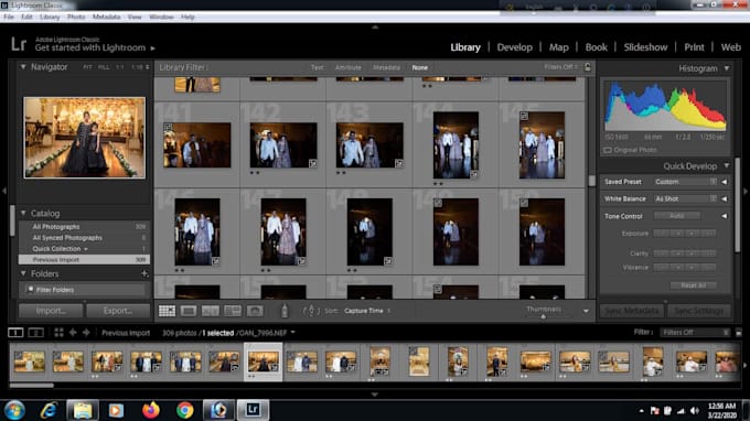 culling event and wedding photos in lightroom