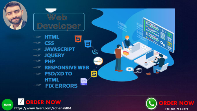 Create admin and user dashboard in html css and php by Adnanali861 | Fiverr