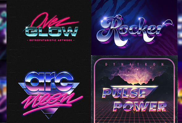 Make 80S Retro Vintage Logo And Neon Styles