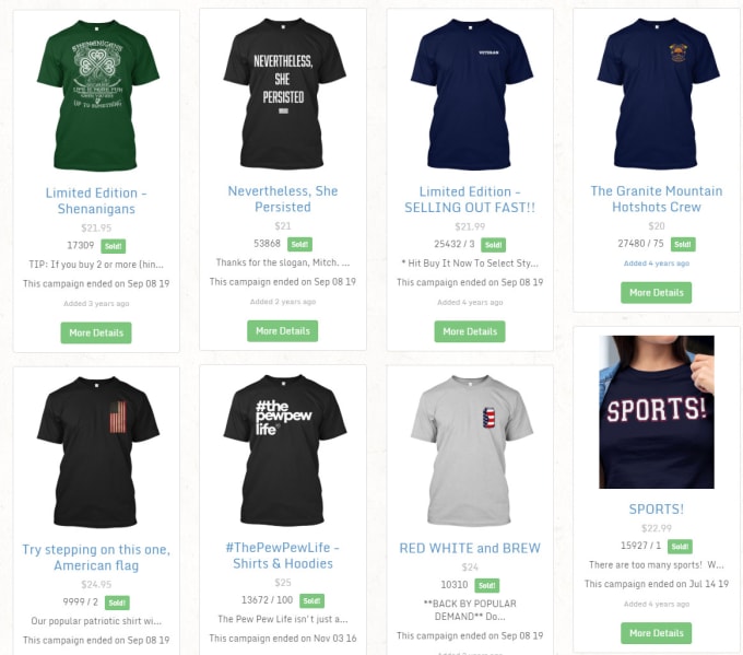 Teespring t shirts current campaigns cheap
