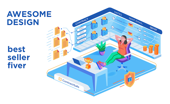 design flat illustration for your website or application