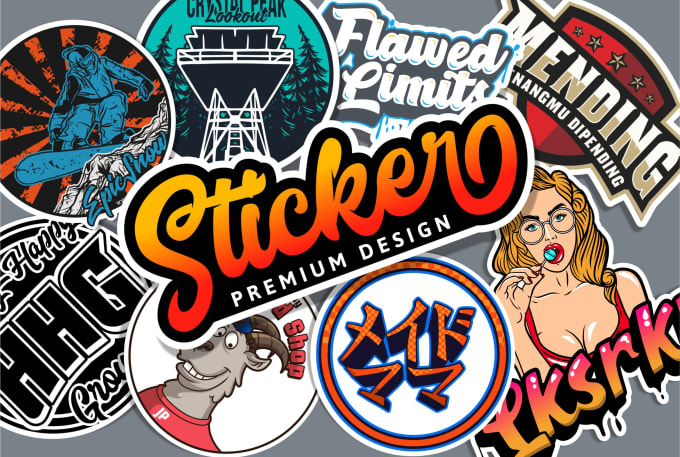 create premium sticker badge design for label or merchandise