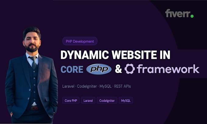 develop a dynamic website using core PHP, laravel, or codeigniter