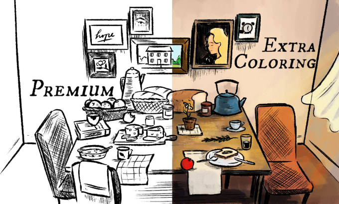 draw ink sketches or illustrations of any subjects