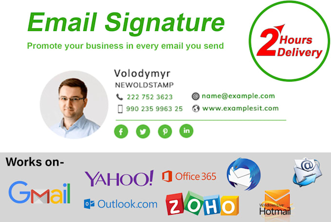 Design clickable html email signature logo email template design by ...