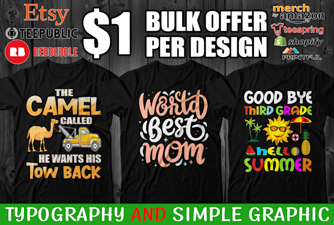 do typography and custom t shirt design