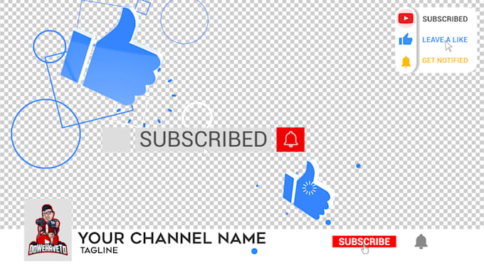 create animated youtube subscribe buttons, like and bell activation