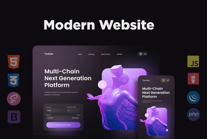 Design modern responsive website with html css bootstrap 5 by Ali_dev ...