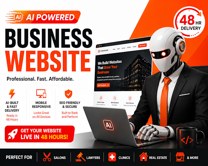 design a professional ai powered business website for you