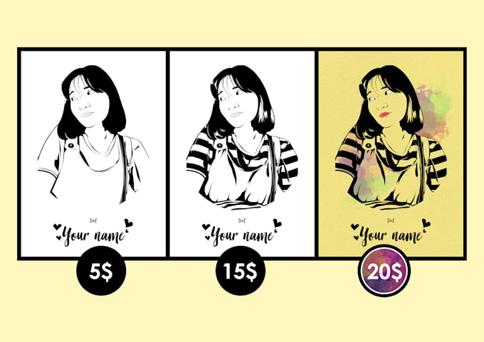 Draw black and white line art vector from any photo by Amir_choirudin ...