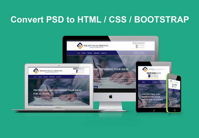 Convert psd to html css and bootstrap by Iambuksman | Fiverr