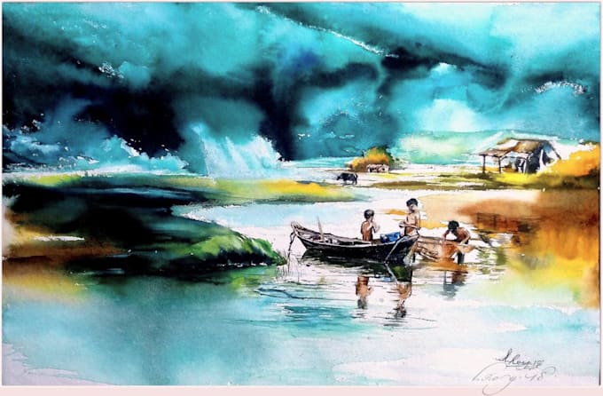 draw custom children book watercolor illustrations and cover
