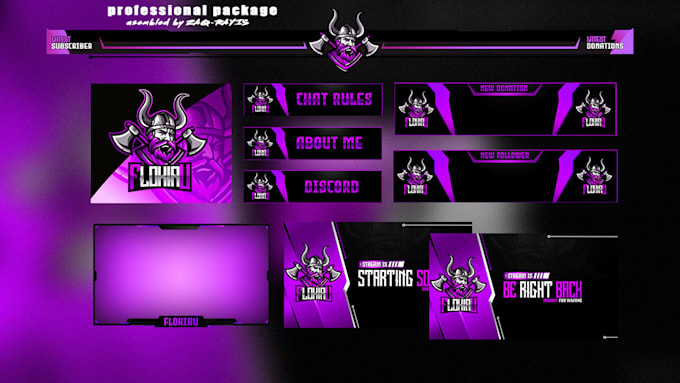 design animated twitch overlay, twitch logo, twitch stream package panels screen