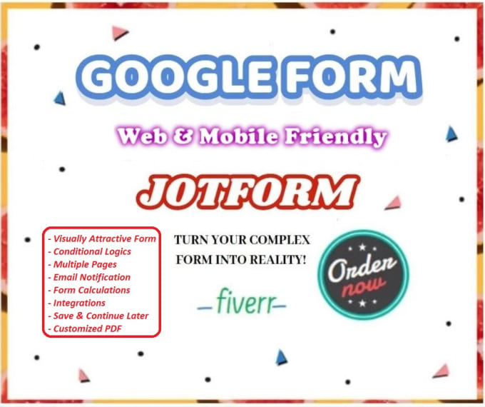 Create an online google form or jotform by Faizan501 | Fiverr