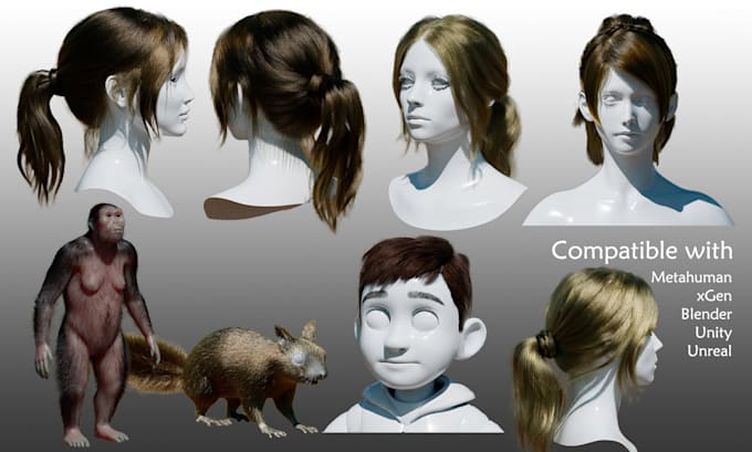 do 3d hair xgen hair realistic hair and animal fur