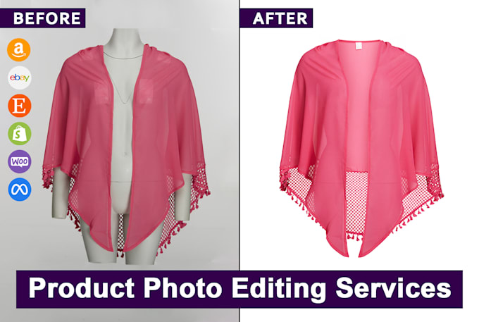 product editing, product touchup or any product picture editing for online shop