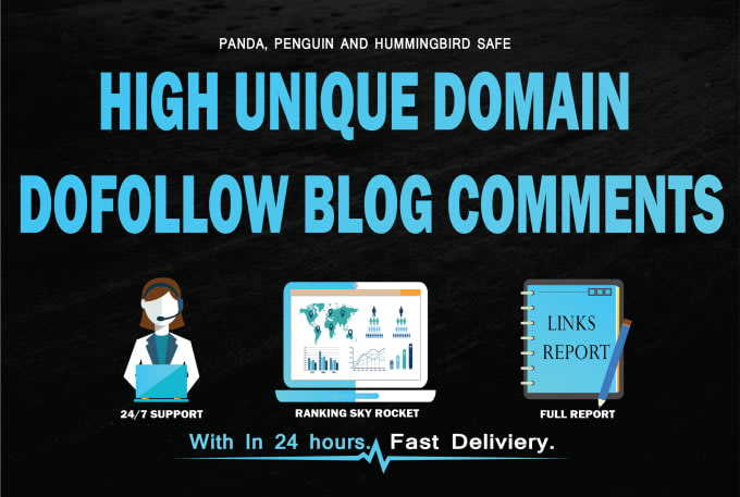 create 150 unique domain blog comment pr10 backlinks on high da50 plus sites