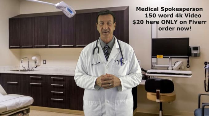 create a medical spokesperson product or service 4k video