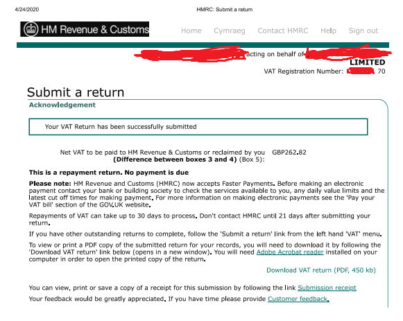 do the UK vat registration and vat return preparation and submission