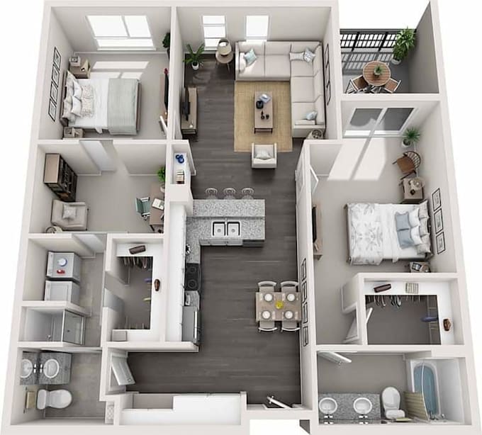 do 3d isometric floor plan in sketchup