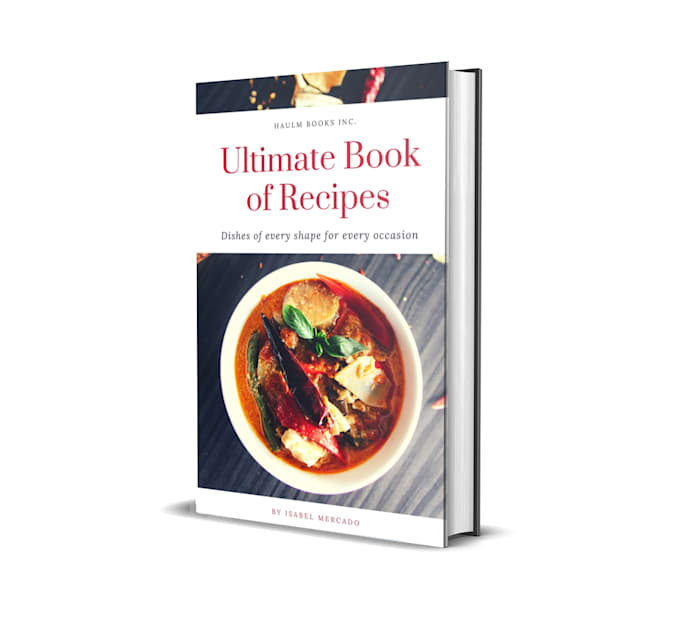 design professional cookbook cover, bookcover with 3d mockup