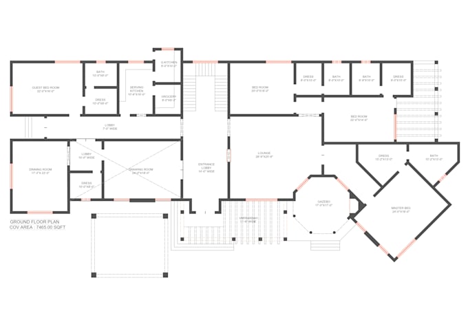 draw all type of architectural layout drawings, in autocad