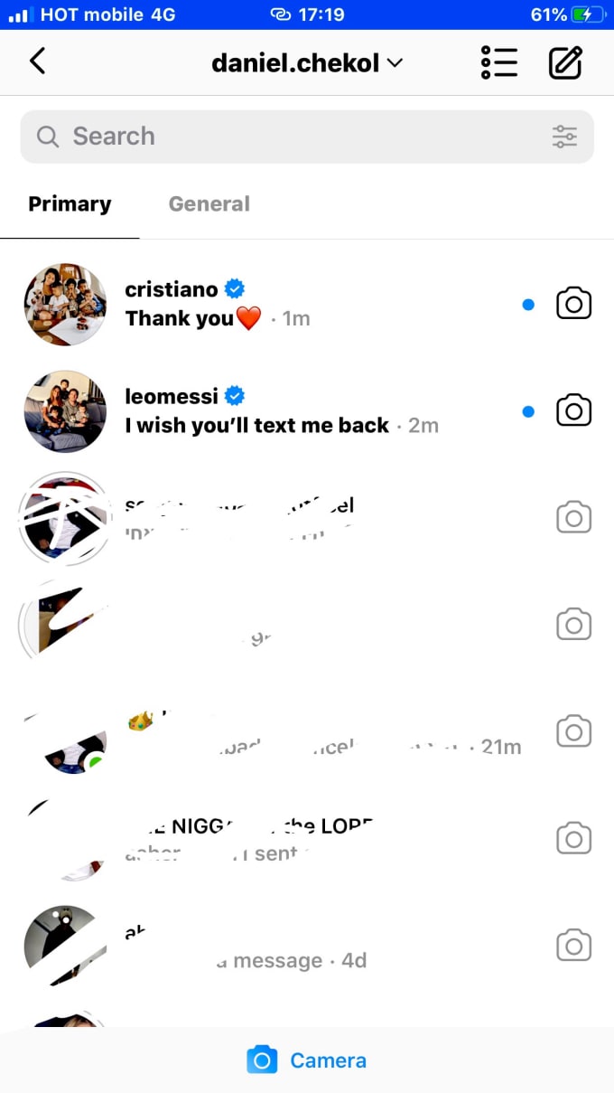 Fake for you instagram messages by Chekol12 | Fiverr