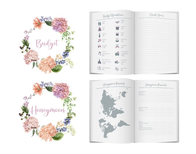 Design Wedding Planner Journal Notebook By Bittereva
