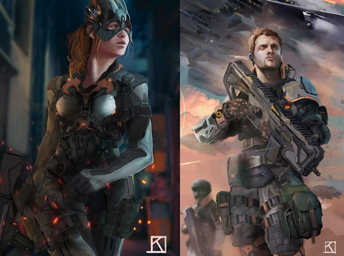 draw character concepts in a realistic style