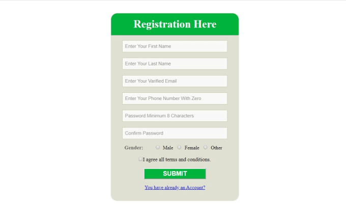 Create Responsive Registration Form In Htmlcssbootstrap By Mrshawon12 3485