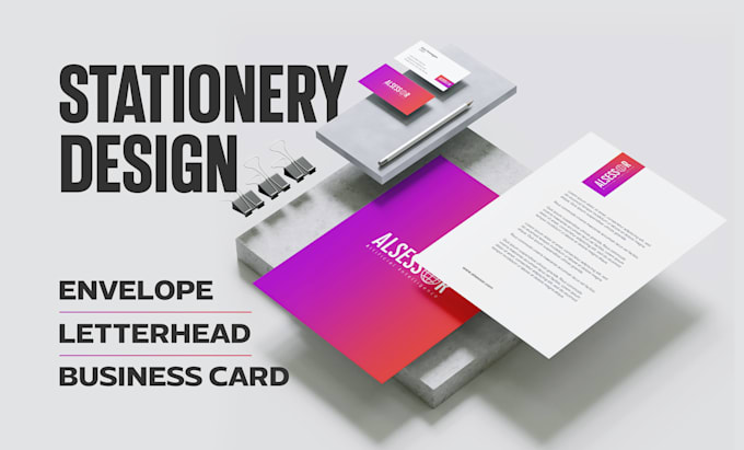 create letterhead design, business card design, envelope design