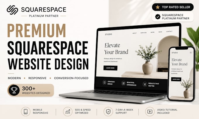 design a premium responsive squarespace website