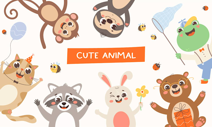 create cartoon vector animal in a simple style