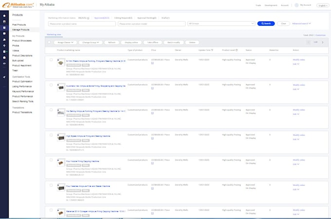 do 1000 postings, listings on alibaba in affordable rate