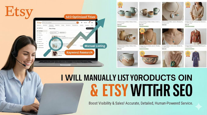 manually list your products on etsy with SEO