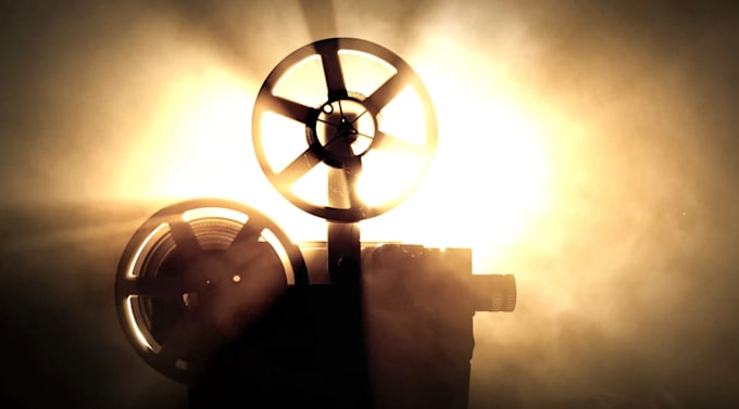 make film projector logo intro in 4k