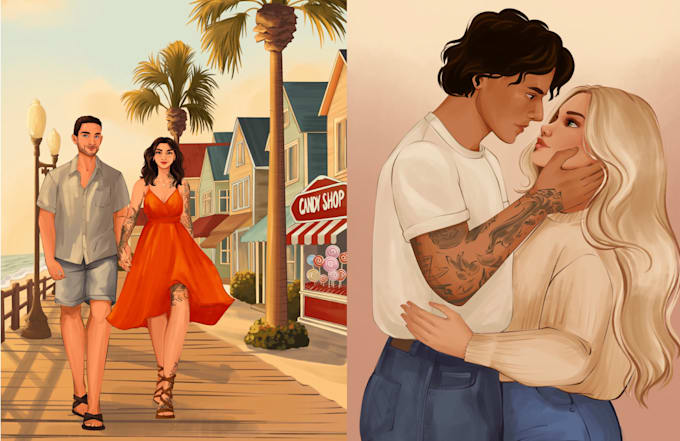 create a character art illustration, book cover illustration