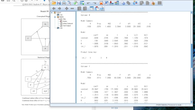 help in mediation and moderation analyses with reporting