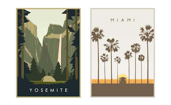 design beautiful minimalist travel poster for your need