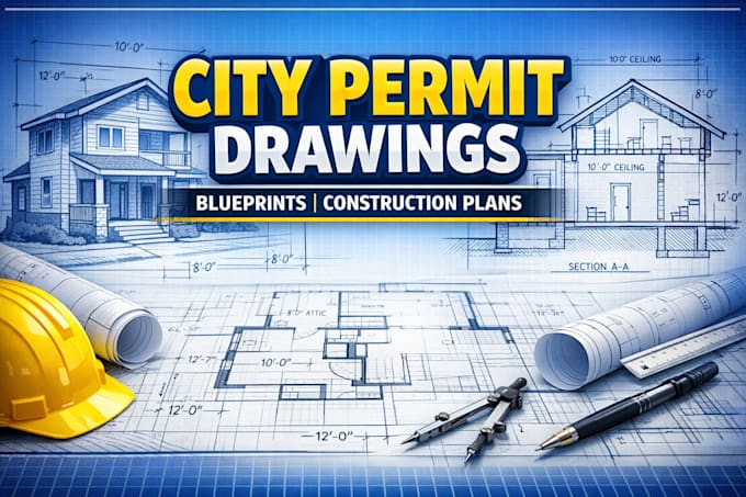 draw professional city permit drawings, blueprints and construction plans