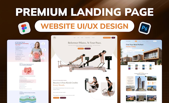 design a modern web landing page UI UX in figma
