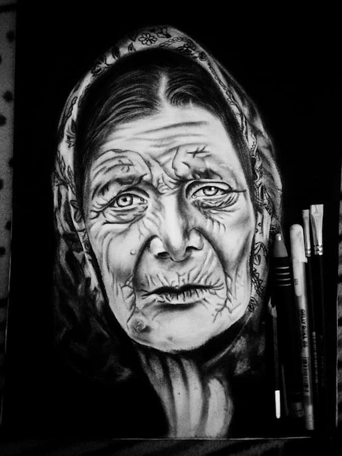 Drawing Charcoal Or Pencil Portrait By Mahmoudkhalidma