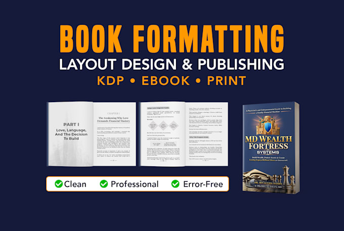 format your book for KDP, ebook and print publishing