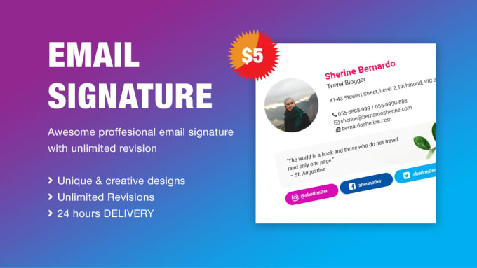 Design professional email signature and code it into html by Galendo ...