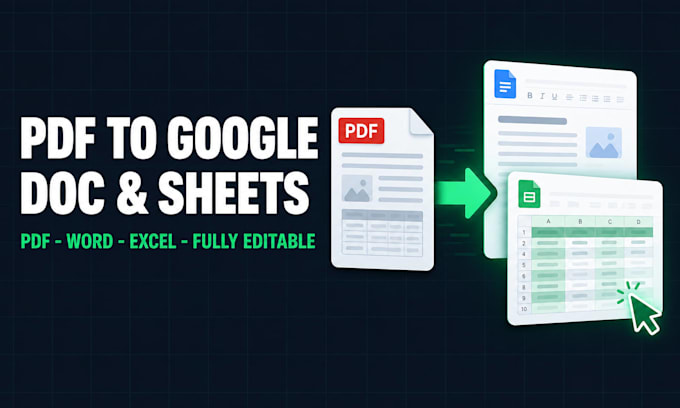 convert pdf, word, excel to google doc, sheets
