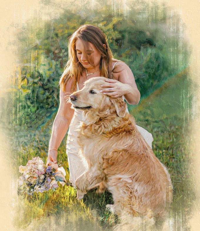 create your pet photo into oil painting