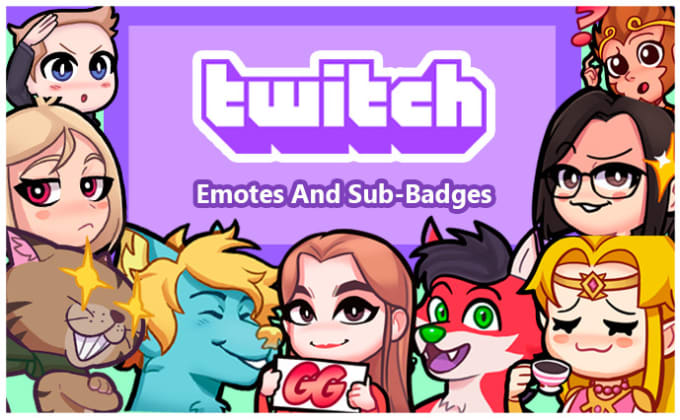 create cute custom twitch emotes or sub badges