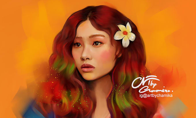 paint a realistic digital portrait art painting for you